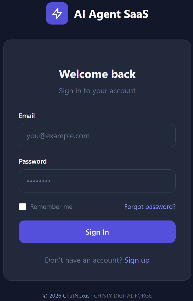 Login page