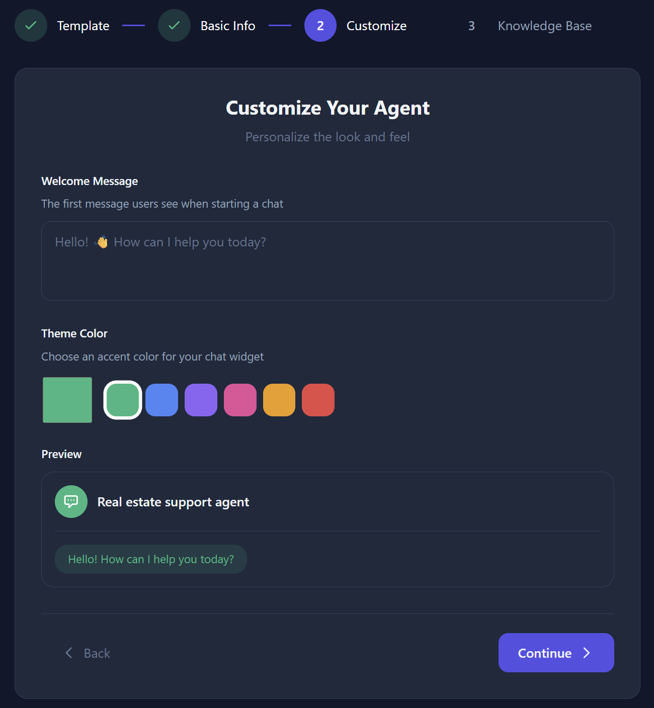 Step 2: Customisation