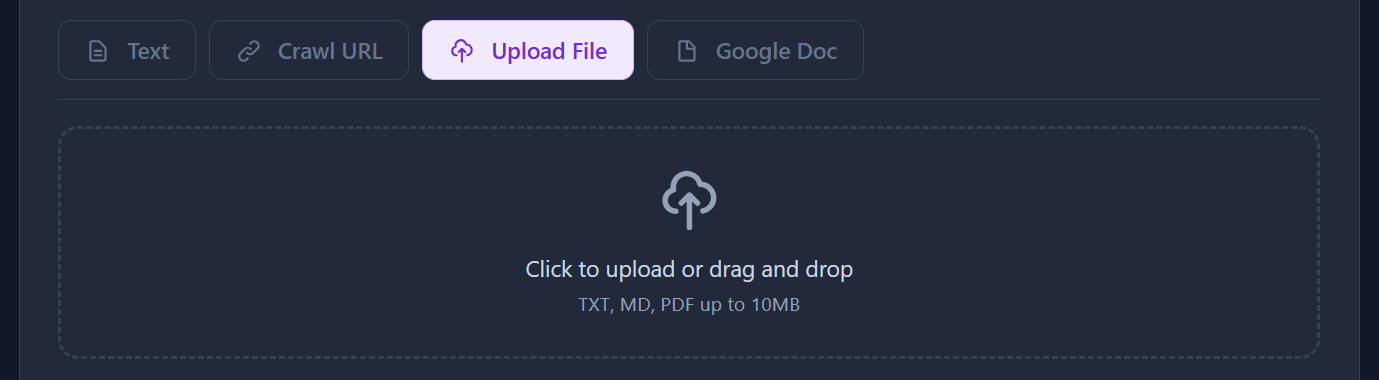 File upload interface